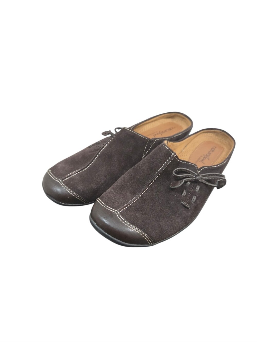 NaturalSoul Naturalizer Fanner Brown Suede Mule Clogs Slip On Shoes Womens 7.5